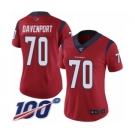 Women's Houston Texans #70 Julien Davenport Red Alternate Vapor Untouchable Limited Player 100th Season Football Jersey