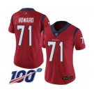 Women's Houston Texans #71 Tytus Howard Red Alternate Vapor Untouchable Limited Player 100th Season Football Jersey