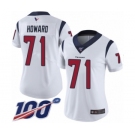 Women's Houston Texans #71 Tytus Howard White Vapor Untouchable Limited Player 100th Season Football Jersey