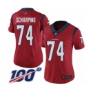 Women's Houston Texans #74 Max Scharping Red Alternate Vapor Untouchable Limited Player 100th Season Football Jersey