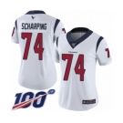 Women's Houston Texans #74 Max Scharping White Vapor Untouchable Limited Player 100th Season Football Jersey