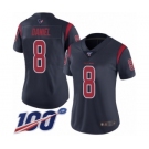 Women's Houston Texans #8 Trevor Daniel Limited Navy Blue Rush Vapor Untouchable 100th Season Football Jersey