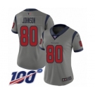 Women's Houston Texans #80 Andre Johnson Limited Gray Inverted Legend 100th Season Football Jersey