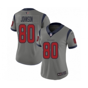Women's Houston Texans #80 Andre Johnson Limited Gray Inverted Legend Football Jersey