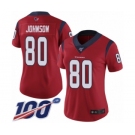 Women's Houston Texans #80 Andre Johnson Red Alternate Vapor Untouchable Limited Player 100th Season Football Jersey