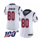 Women's Houston Texans #80 Andre Johnson White Vapor Untouchable Limited Player 100th Season Football Jersey