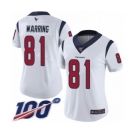 Women's Houston Texans #81 Kahale Warring White Vapor Untouchable Limited Player 100th Season Football Jersey