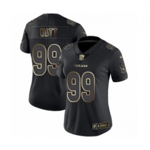 Women's Houston Texans #99 J.J. Watt Black Gold Vapor Untouchable Limited Football Jersey