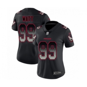 Women's Houston Texans #99 J.J. Watt Limited Black Smoke Fashion Football Jersey