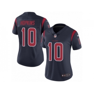 Women's Nike Houston Texans #10 DeAndre Hopkins Limited Navy Blue Rush NFL Jersey