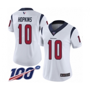 Women's Nike Houston Texans #10 DeAndre Hopkins White Vapor Untouchable Limited Player 100th Season NFL Jersey