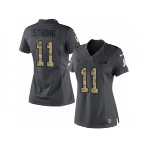 Women's Nike Houston Texans #11 Jaelen Strong Limited Black 2016 Salute to Service NFL Jersey