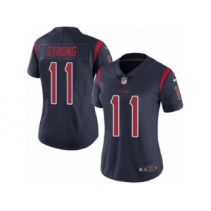 Women's Nike Houston Texans #11 Jaelen Strong Limited Navy Blue Rush NFL Jersey