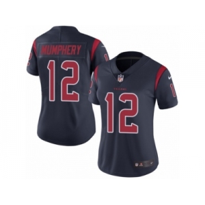 Women's Nike Houston Texans #12 Keith Mumphery Limited Navy Blue Rush NFL Jersey