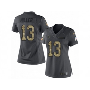 Women's Nike Houston Texans #13 Braxton Miller Limited Black 2016 Salute to Service NFL Jersey