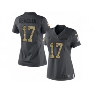 Women's Nike Houston Texans #17 Brock Osweiler Limited Black 2016 Salute to Service NFL Jersey