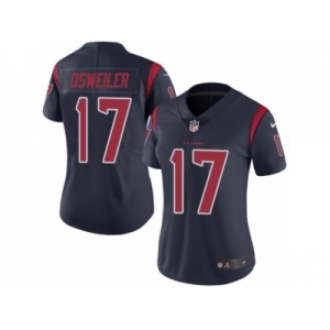 Women's Nike Houston Texans #17 Brock Osweiler Limited Navy Blue Rush NFL Jersey