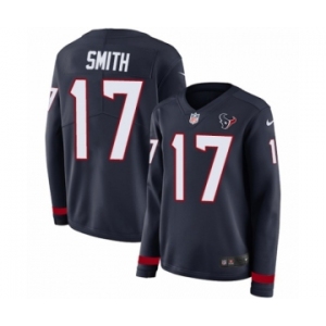 Women's Nike Houston Texans #17 Vyncint Smith Limited Navy Blue Therma Long Sleeve NFL Jersey