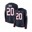 Women's Nike Houston Texans #20 Justin Reid Limited Navy Blue Therma Long Sleeve NFL Jersey