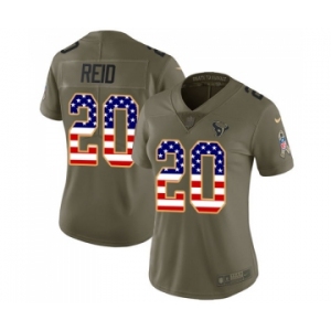 Women's Nike Houston Texans #20 Justin Reid Limited Olive USA Flag 2017 Salute to Service NFL Jersey