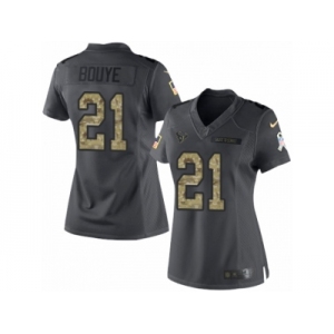 Women's Nike Houston Texans #21 A.J. Bouye Limited Black 2016 Salute to Service NFL Jersey