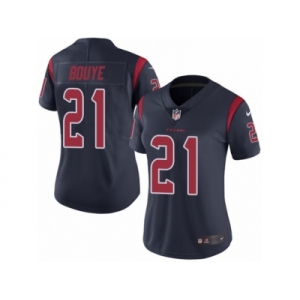 Women's Nike Houston Texans #21 A.J. Bouye Limited Navy Blue Rush NFL Jersey