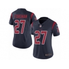 Women's Nike Houston Texans #27 D'Onta Foreman Limited Navy Blue Rush NFL Jersey