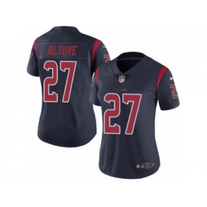 Women's Nike Houston Texans #27 Jose Altuve Limited Navy Blue Rush NFL Jersey