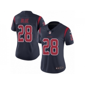 Women's Nike Houston Texans #28 Alfred Blue Limited Navy Blue Rush NFL Jersey