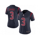 Women's Nike Houston Texans #3 Tom Savage Limited Navy Blue Rush NFL Jersey