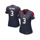 Women's Nike Houston Texans #3 Tom Savage Navy Blue Team Color Stitched NFL Elite Jersey