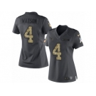 Women's Nike Houston Texans #4 Deshaun Watson Limited Black 2016 Salute to Service NFL Jersey