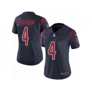 Women's Nike Houston Texans #4 Deshaun Watson Limited Navy Blue Rush NFL Jersey