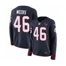 Women's Nike Houston Texans #46 Jon Weeks Limited Navy Blue Therma Long Sleeve NFL Jersey