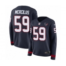 Women's Nike Houston Texans #59 Whitney Mercilus Limited Navy Blue Therma Long Sleeve NFL Jersey