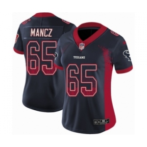 Women's Nike Houston Texans #65 Greg Mancz Limited Navy Blue Rush Drift Fashion NFL Jersey