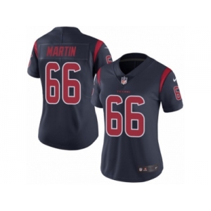 Women's Nike Houston Texans #66 Nick Martin Limited Navy Blue Rush NFL Jersey