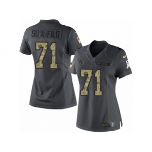 Women's Nike Houston Texans #71 Xavier Su'a-Filo Limited Black 2016 Salute to Service NFL Jersey