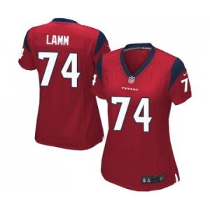 Women's Nike Houston Texans #74 Kendall Lamm Game Red Alternate NFL Jersey