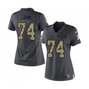 Women's Nike Houston Texans #74 Kendall Lamm Limited Black 2016 Salute to Service NFL Jersey