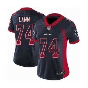 Women's Nike Houston Texans #74 Kendall Lamm Limited Navy Blue Rush Drift Fashion NFL Jersey