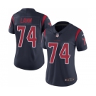 Women's Nike Houston Texans #74 Kendall Lamm Limited Navy Blue Rush Vapor Untouchable NFL Jersey