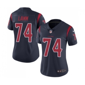 Women's Nike Houston Texans #74 Kendall Lamm Limited Navy Blue Rush Vapor Untouchable NFL Jersey