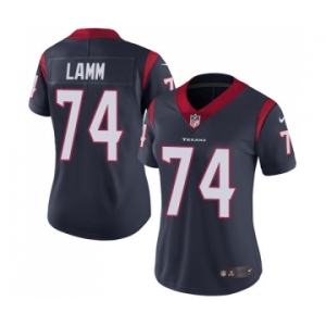 Women's Nike Houston Texans #74 Kendall Lamm Navy Blue Team Color Vapor Untouchable Limited Player NFL Jersey