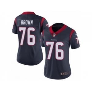 Women's Nike Houston Texans #76 Duane Brown Vapor Untouchable Limited Navy Blue Team Color NFL Jersey