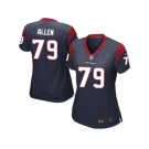 Women's Nike Houston Texans #79 Jeff Allen Game Navy Blue Team Color NFL Jersey