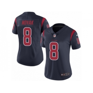 Women's Nike Houston Texans #8 Nick Novak Limited Navy Blue Rush NFL Jersey