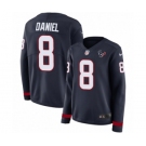 Women's Nike Houston Texans #8 Trevor Daniel Limited Navy Blue Therma Long Sleeve NFL Jersey