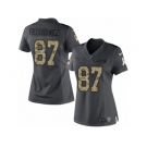 Women's Nike Houston Texans #87 C.J. Fiedorowicz Limited Black 2016 Salute to Service NFL Jersey