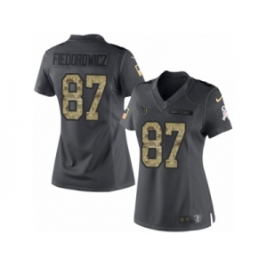 Women's Nike Houston Texans #87 C.J. Fiedorowicz Limited Black 2016 Salute to Service NFL Jersey